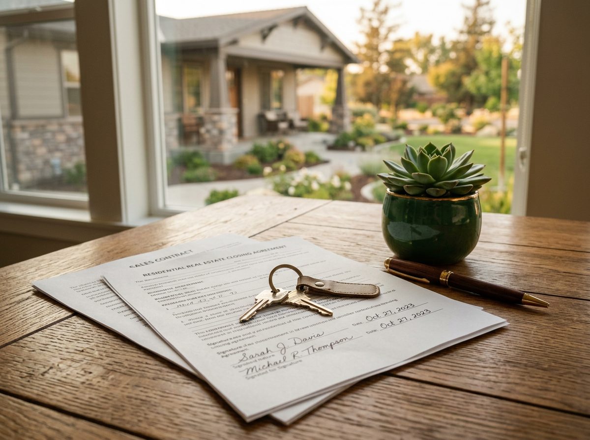 House keys resting on signed closing documents at Wealthstream Investment